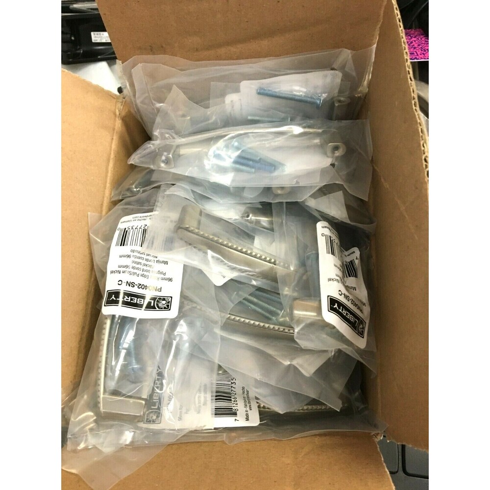 Liberty Box of 24, 3-3/4"CC Satin Nickel Rope Edge Cabinet Pull PN0402-SN-C NIP